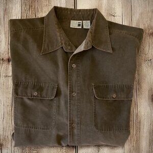 Modern Images Men's button down shirt Size LG Dark brown